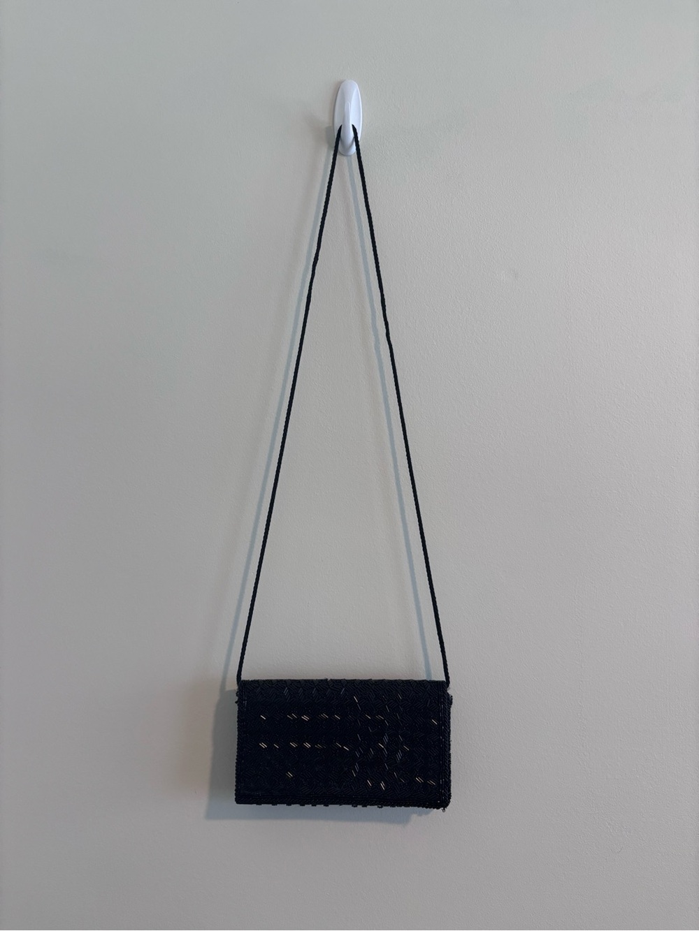 Vintage Black Beaded Crossbody / Clutch
